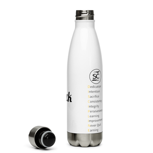 SkillCheck White steel water bottle 50 cL