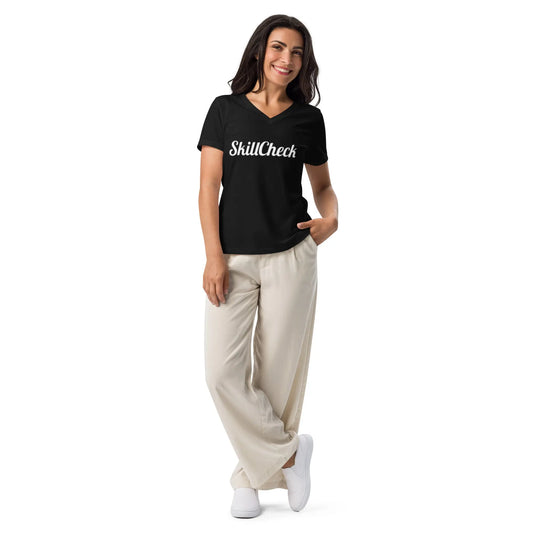 T-Shirt avec Col en V pour Femmes SkillCheck Printful