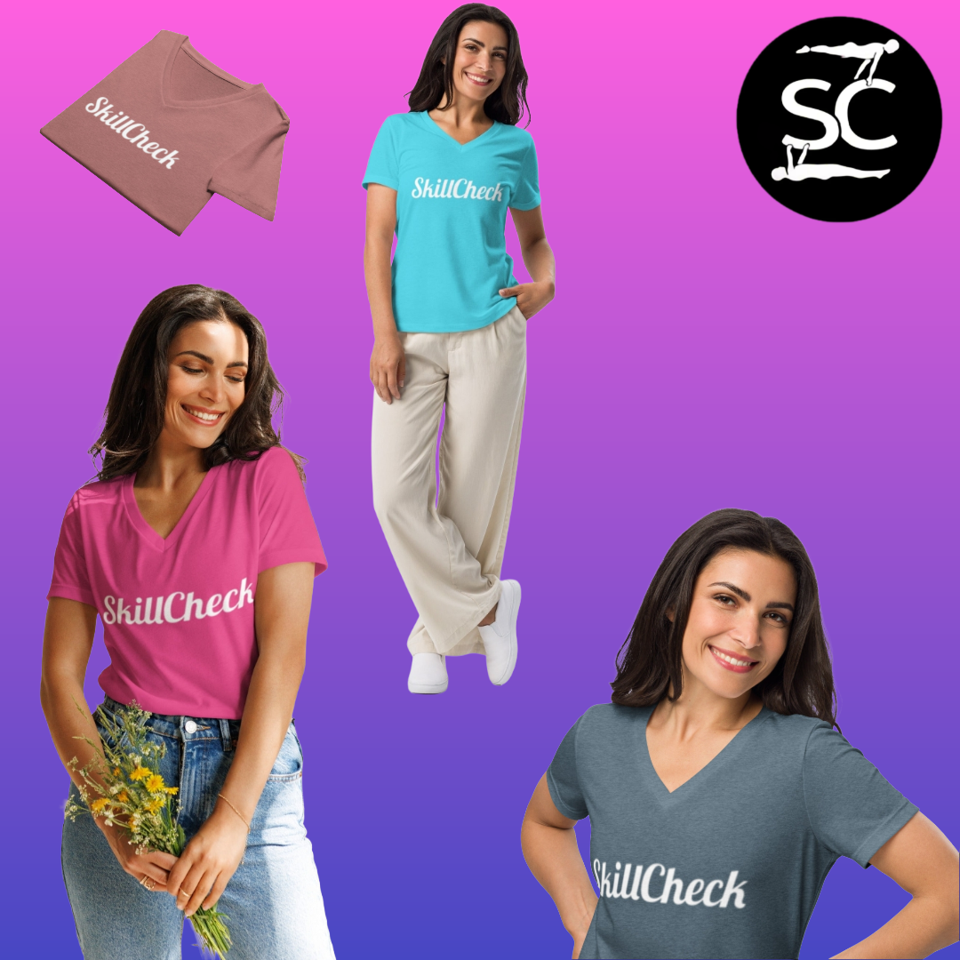 T-Shirt avec Col en V pour Femmes SkillCheck