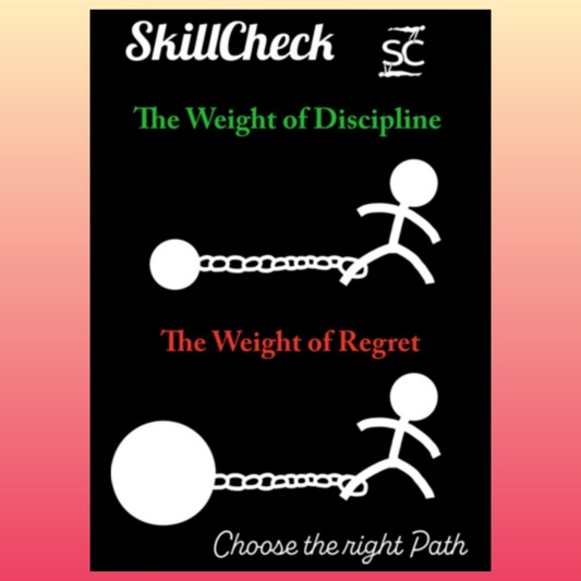 SkillCheck Motivation "Pain of Discipline or Regret" 51 × 71 cm