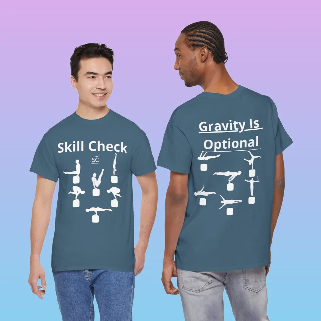 T-Shirt de Callisthénie Bleu Indigo SkillCheck Printify