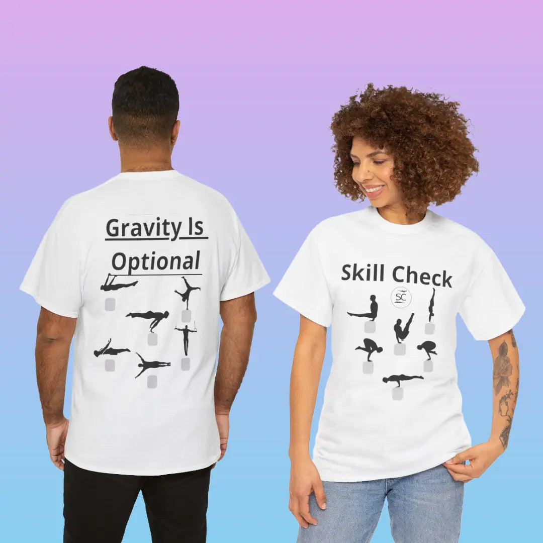T-Shirt de Callisthénie Blanc SkillCheck Printify