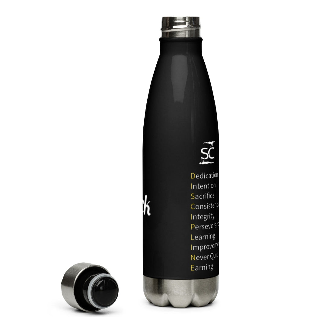SkillCheck schwarze Edelstahl-Wasserflasche 50 cL