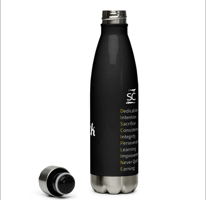 SkillCheck schwarze Edelstahl-Wasserflasche 50 cL