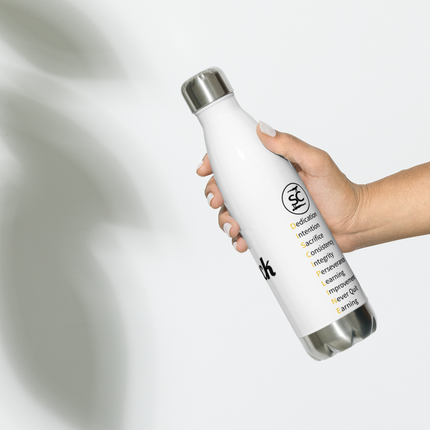 SkillCheck Weiße Stahl-Wasserflasche 50 cL