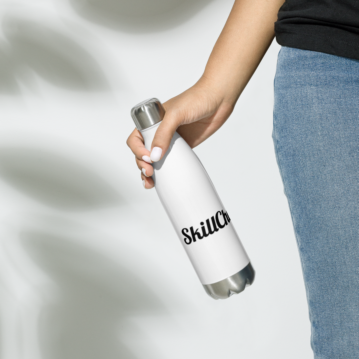SkillCheck Weiße Stahl-Wasserflasche 50 cL