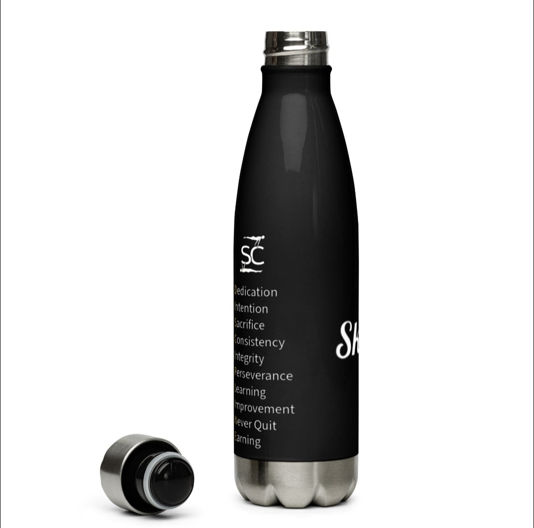 SkillCheck schwarze Edelstahl-Wasserflasche 50 cL